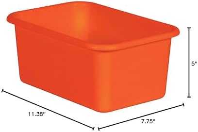 Teacher Created Resources® Orange Small Plastic Storage Bin image 5