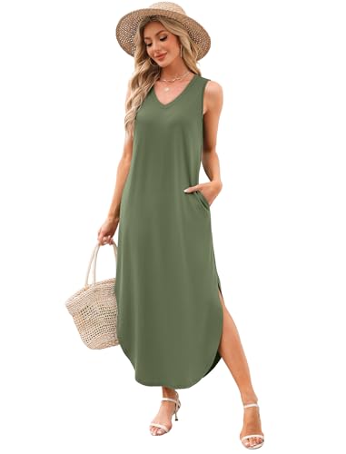 Image of Sampeel Summer Dresses Maxi Dress Vacation Beach Sundresses 2025 with Pockets