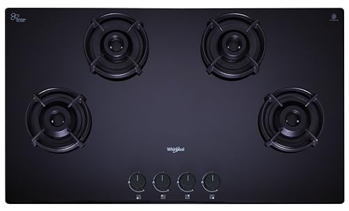 Image of Whirlpool Hob 4 Brass Burner Auto Ignition Gas Stove with Glass Top (EVOLVE HYBRID HD 904 BRASS)