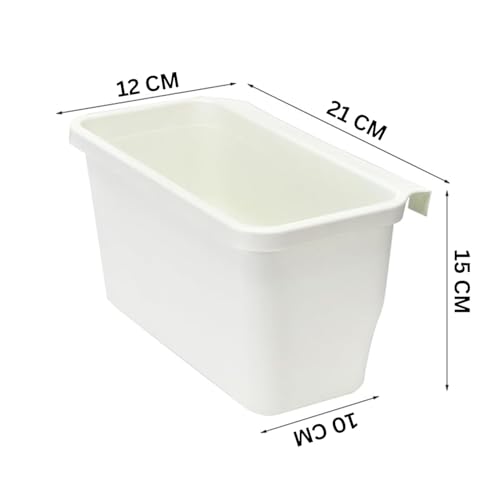 Image of Hanging Kitchen Trash Can for Cabinet Door, Wall Mount Food Waste Bin, Under Sink Garbage Container, Space Saving Plastic Dustbin for Kitchen, Bathroom & Office