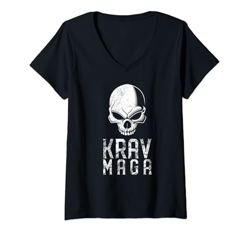 Donna Cranio Krav Maga Maglietta con Collo a V