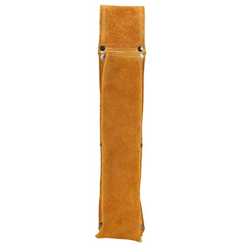 Cowhide, Yellow, With 10 Reinforced Rivets Cut Resistance, Wear Resistance, 2.4 x 9.8 x 12.6inch, Welding Rod Electrode Bag, Welding Rod Waist Bag, for Holder