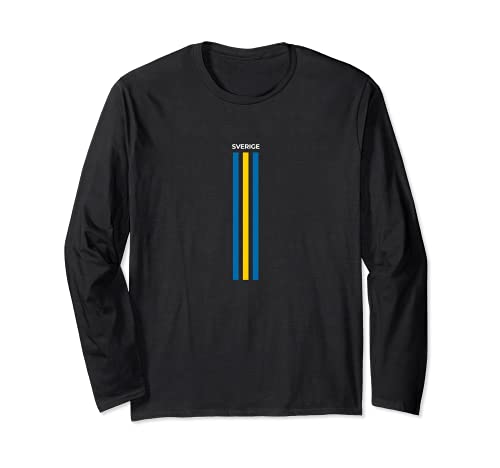 Flag Sweden Long Sleeve T-Shirt, Black