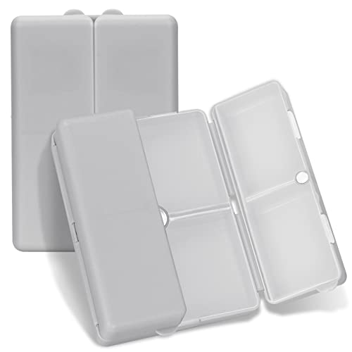 Image of FYY Travel Pill Organizer, 7 Compartments Large Pill Box Medicine Case-Grey