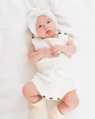 Century Star Newborn Hat for Baby Girls Infant Toddler Soft Hospital Hats Beanie Baby Turbans Head Wrap with Bow Cap2