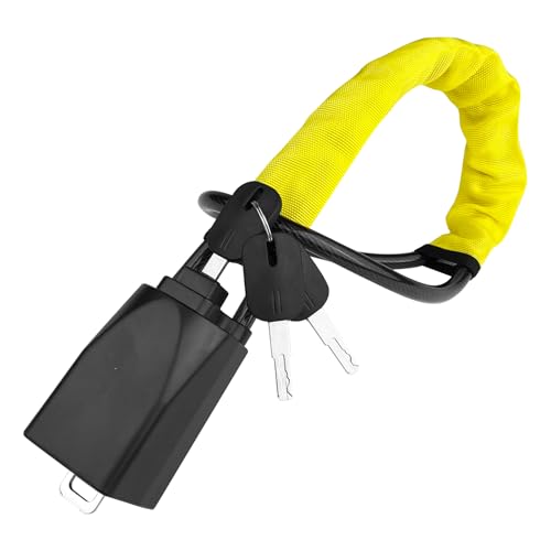 Brysalis Antirrobo Coche con 3 Llaves, Barra Universal Bloqueo Volante, Cinturón de Seguridad para Volante para Camión, Furgonetas, Camper y Autocaravanas(Amarillo)