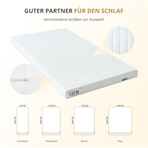 NAPSIE 7-Zonen Matratze 80x200 cm, H3 Mittelfest, 12 cm Höhe – Ansicht 7