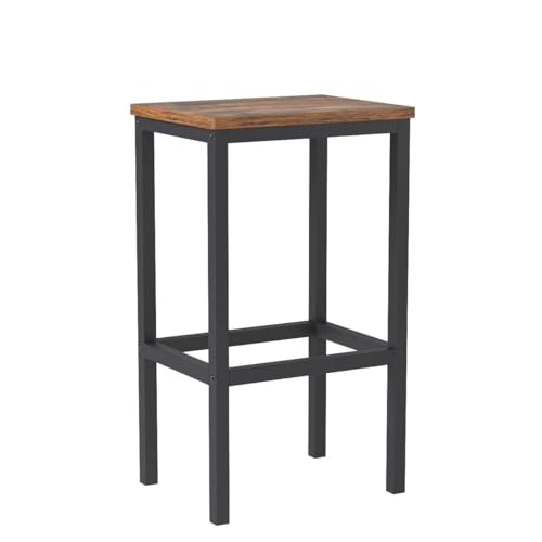 VASAGLE Bar Stools Set of 2, Breakfast Stool Chairs, for Kitchen, Dining Room, Living Room, Industrial Style, Rustic Brown and Black LBC65X, 40 x 30 x 65 cm