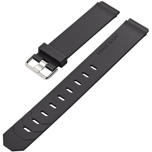 Jacob Jensen Herrenuhrenarmband 570071910p, Kautschuk, schwarz, Stahlschließe poliert, 19 mm
