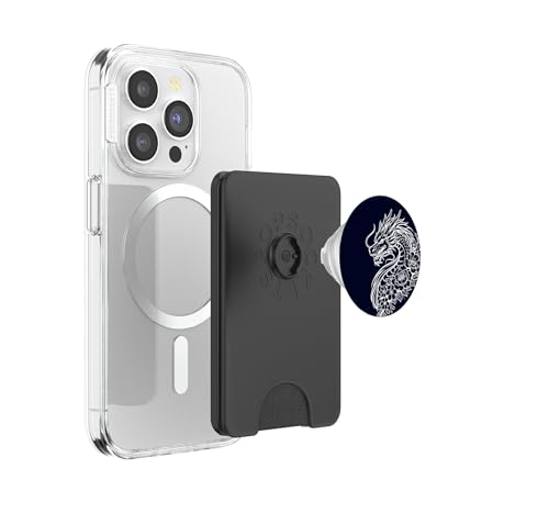 PopSockets PopWallet para MagSafe tarjetero magnético blanco dragón flores popgrip extraíble 3