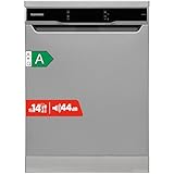 Telefunken Geschirrspüler 60 cm | Spülmaschine freistehend | 14 Maßgedecke | 9 Programme | AquaStop | EEK A | 44 dB | Startzeitvorwahl | Auto-Door | Unterbaufähig | Besteckkorb | Silber | GFS6014AI