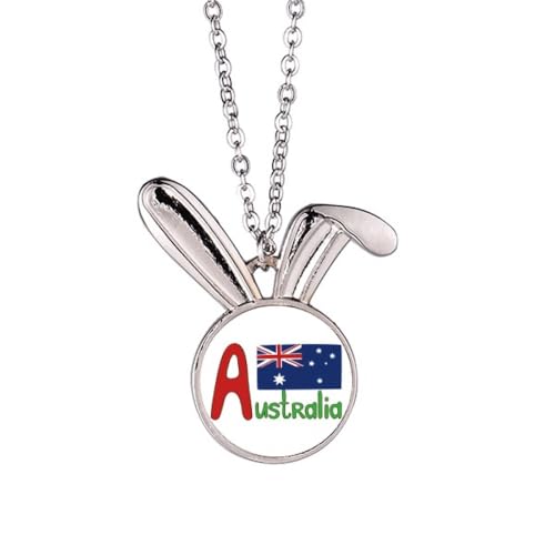 Collier Australie bleu et rouge à motif lapin, l'accessoire idéal pour vos voyages
