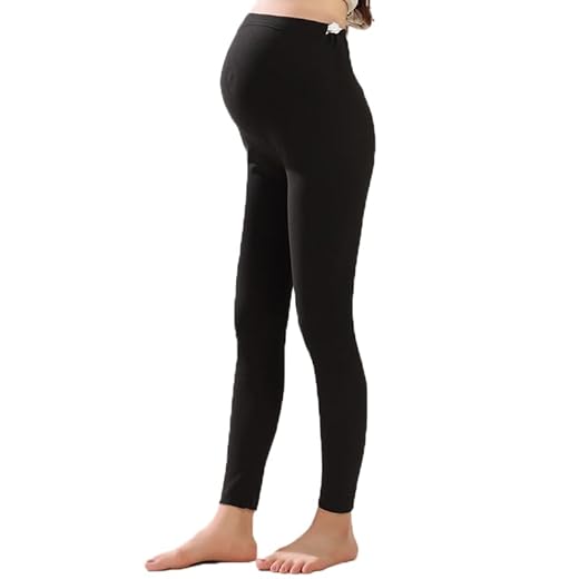 Weardear Leggings para Premamá Largos Térmicos Leggings de Maternidad Cintura Alta Elástico Negro M