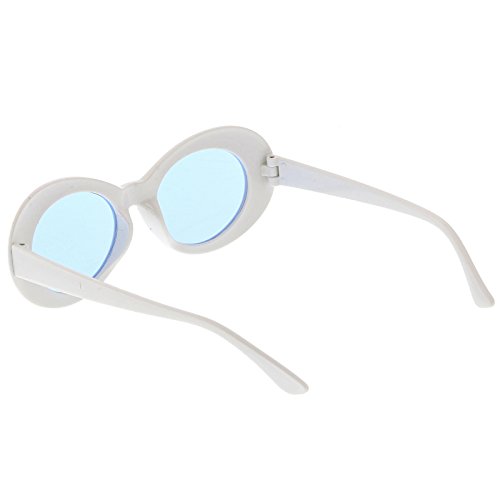 zeroUV - Bold Retro Oval Mod Thick Frame Sunglasses Clout Goggles with Color Tinted Round Lens 51mm4