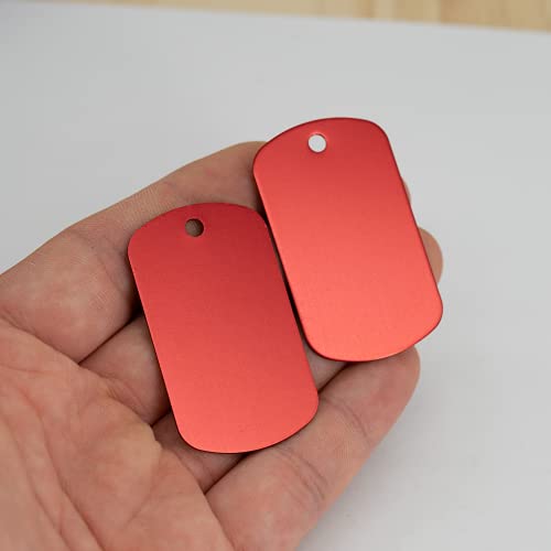 Image of StayMax Aluminum Blank Tags Stamping Blanks 25 Pack (Red)