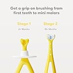 Frida Baby Grow-with-Me Baby Toothbrush Training Set, Easter Basket Stuffer for Kids, Infant to Toddler Toothbrush 0-12 months, Cleans All Sides at Once, Oral Care for Sensitive Gums, Yellow - Image 2