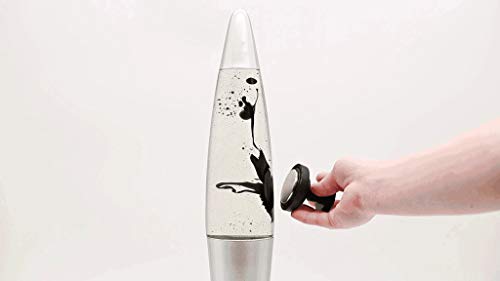 Retro Rocket Ship Ferrofluid Lava Lamp With Magnetic Black Wax And Clear Liquid, 18" #TOP4