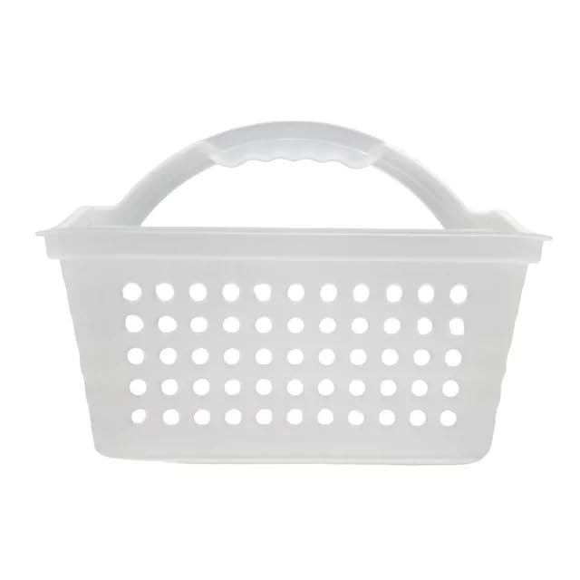 SEDLAV Small Portable Shower Caddy - Frost Plastic Compact Bathroom Storage Organizer