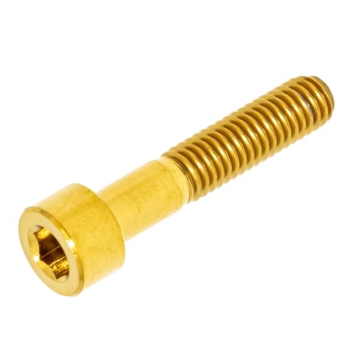 チタンボルト M6×30 P1.0 ゴールド 64チタン キャップボルト スレッド 20mm チタン合金 バイク パーツ 自転車 軽量 カスタム