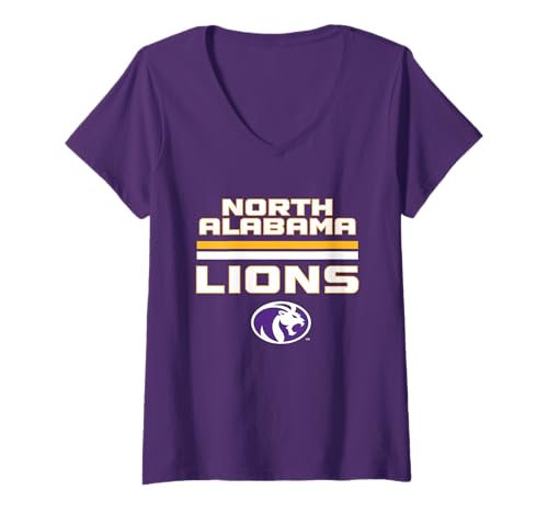 Womens North Alabama Lions | Official NCAA University | NAFPUNAL01 V-Neck T-Shirt