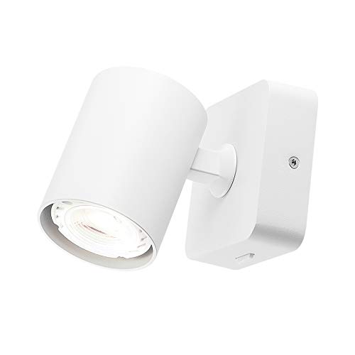 Meanyee Scheinwerfer Wandleuchte Leselampe mit Schalter/einstellbar/mattweiß fertig / GU10 1 * 6W (im Lieferumfang enthalten) / 3000K / MY-WN041 Cover