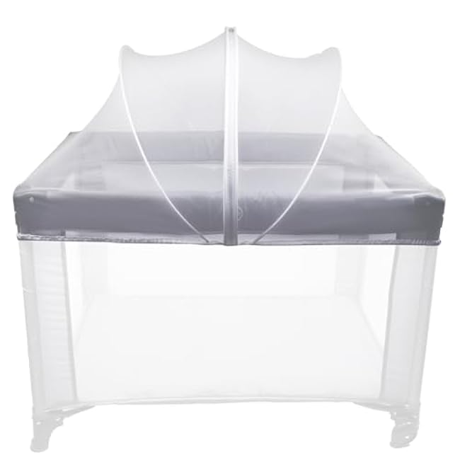 Mosquito Net Cover for Pack N Play, Netting Cover with 2-Way Zipper, Keep Cats Out, for Baby Playpen, Portable Playard, White