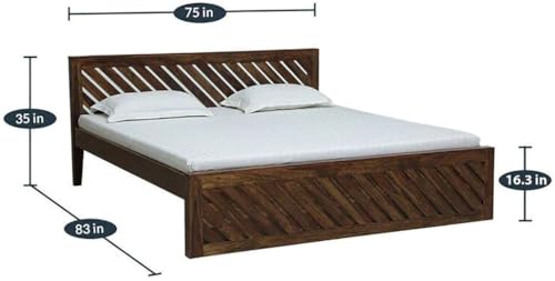 Image of Bed Solid Sheesham Wood for Your Bedroom Delivery Condition-DIY(Do-It-Yourself) Solid Wood King Bed (Finish Color - Natural Finish, Delivery Condition - DIY(Do-It-Yourself))