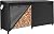 AMAGABELI GARDEN & HOME 8ft Firewood Log Rack With Cover Combo Set Waterproof Outdoor Log Holder Fireplace Heavy Duty Wood Stacker Patio Pit Storage Steel Tubular Pile Rack Tool Accessories Black