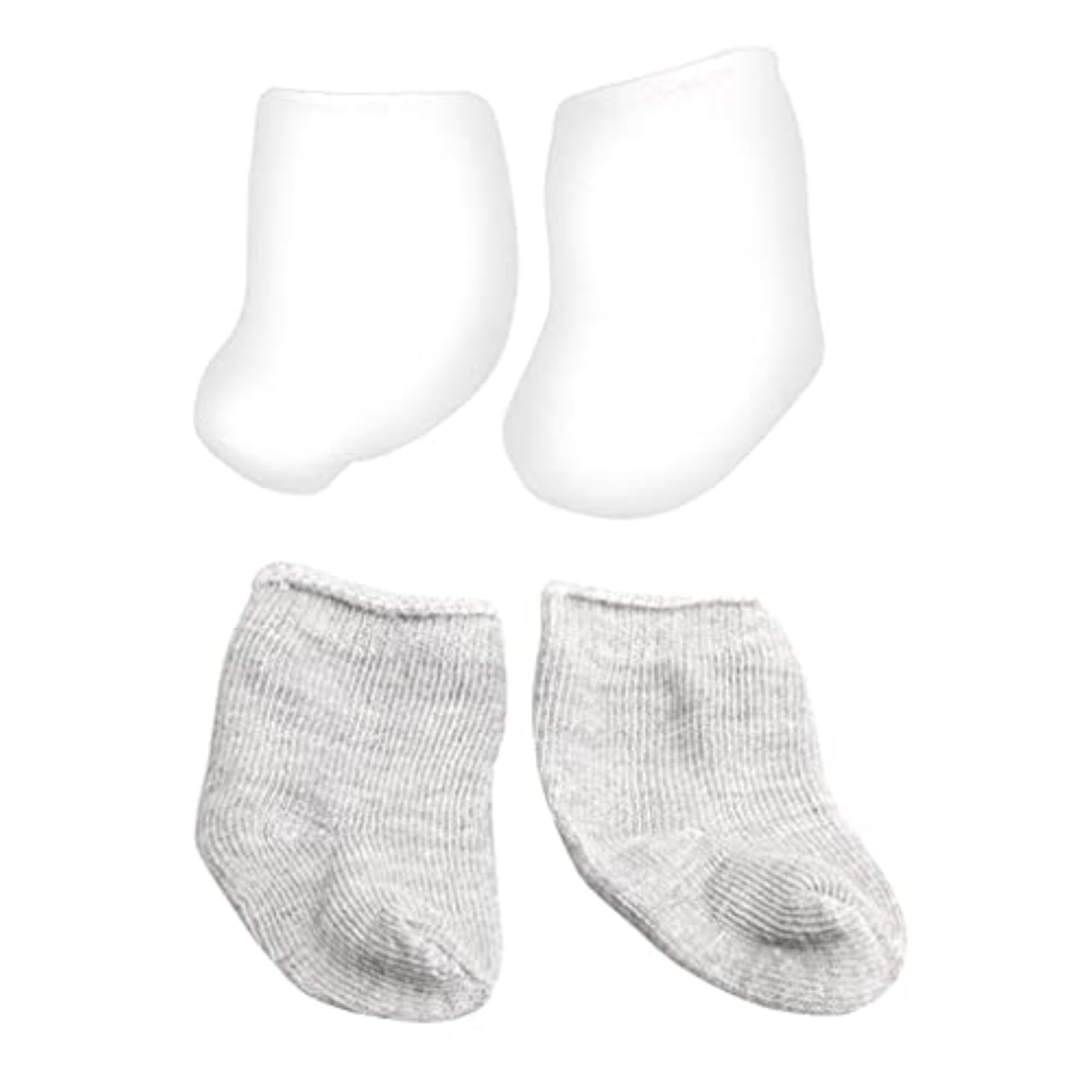 Handmade Stocking Socks for 18inch Dolls, White & Grey