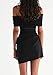 Kwunbwa Women's Off The Shoulder Sheer Mesh Mini Dress Ruched Dresses Sexy See Through Y2k Party Club Beach Short Dress Black