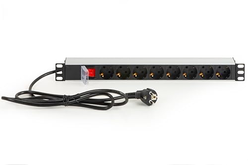 Link Multipresa Da Rack LKMP08S Con 8 Prese Schuko E Coperchio Di Protezione Per Armadi Rack 19 Pollici In Metallo Con Cavo 1,75 Metri Capacità 3,5 Kw Confezione 1 Unità - 3