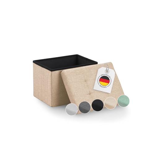 Blumtal Sitzbank mit Stauraum - Truhenbank mit Stauraum 41x31x31cm - Sitztruhe mit Stauraum - Sitzwürfel - Aufbewahrungsboxen - Sitzbank Beige - Sitzwürfel mit Stauraum - Hocker Beige Blumtal Sitzbank mit Stauraum - Truhenbank mit Stauraum 41x31x31cm - Sitztruhe mit Stauraum - Sitzwürfel - Aufbewahrungsboxen - Sitzbank Beige - Sitzwürfel mit Stauraum - Hocker Beige