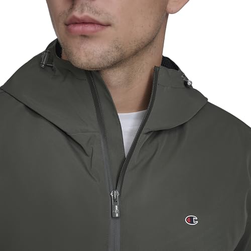 Chaqueta Champion cortavientos impermeable con capucha ajustable para hombre 4