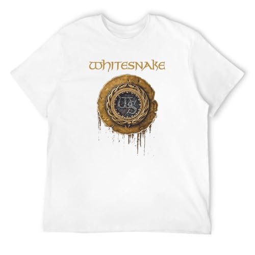 Whitesnake 1987 T-Shirt Unisex Mens Fashion Shirt Cotton Tee Shirts Short SleeveWhite L