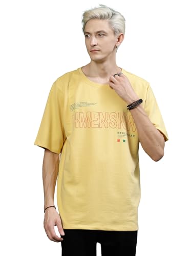 Image of Rigo Back Printed Half Sleeves Round Neck Oversized T-Shirt for Men | Drop Shoulder T-Shirt for Men | Loose Baggy Fit T-Shirt for Men