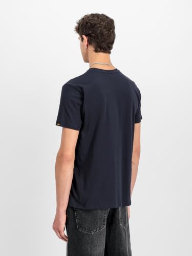 Alpha Industries Alpha Label T 2 Pack T-Shirt für Herren Grey.Heat/Rep.Blue – Ansicht 6