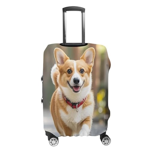 Running Corgi Printed Luggage Cover Protector, Fits 18-32 Inch Luggage4