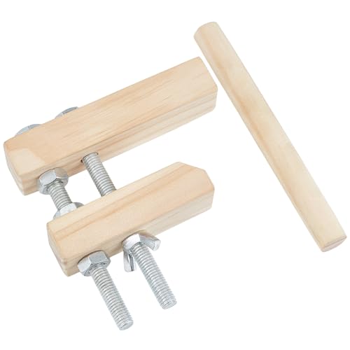 Image of BENECREAT Wood Thread Yarn Holder, Warping Clamp Set with 4.96 Inch Column and 4 Inch Screw, Warping Pegs for Weaving, Knitting and Crocheting, Thread Rack, Cloth Weaving Tool Weaving Supplies