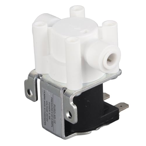Respicefinem DC 12V Electric Solenoid Valve for RO Machine Water Dispenser Water Purifier Quick Connect 1/4 inch Normally Closed Copper Plastic Pressure Range: 0.02-0.8Mpa
