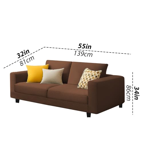 Image of Galib 3+2 Seater Sofa Set for Living Room (Brown Fabric) Premium Fabric Sofa Set