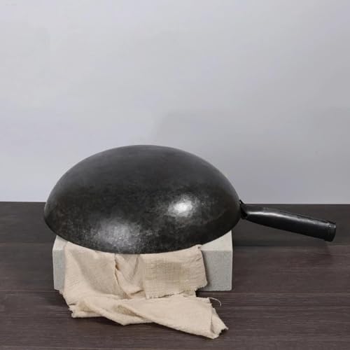 Wok de hierro forjado a mano 36cm con mango de silicona miniatura 6