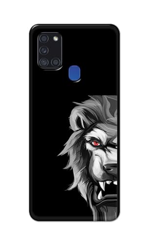 Image of PRINTFIDAA Plastic Printed Hard Back Cover Case For Samsung Galaxy A21S Back Cover (Angry Lion) -112, Multi