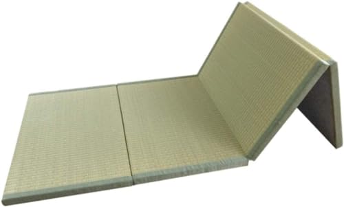 Esterilla de Tatami Tradicional Japonesa, colchón Plegable portátil, Hierba de Junco Natural, 3,5 cm de Grosor, Adecuada para Cama, Espacio de meditación, Yoga, Sala Zen, salón de