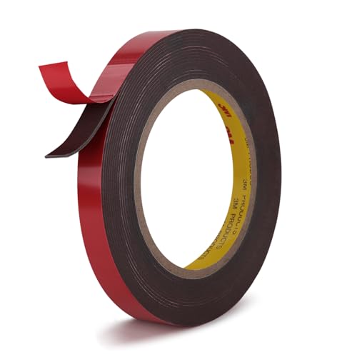 Image of 3M Heavy Duty 4611 Double Sided Tape 0.39 inch x 13.8 Ft Strong Adhesive for Reliable Waterproof Foam Mounting Tape for Home Office Deco Automotive Metal Glass Bonding