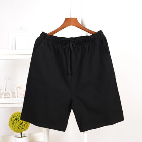 Men's Solid Color Basic Cotton Pajama Shorts, Comfy Breathable Summer Loungewear Shorts Drawstring Pockets Bottoms2