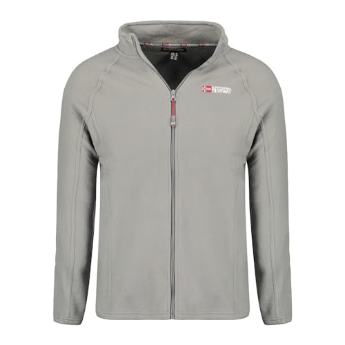 Chaqueta polar para hombre Geographical Norway gris claro con cremallera completa