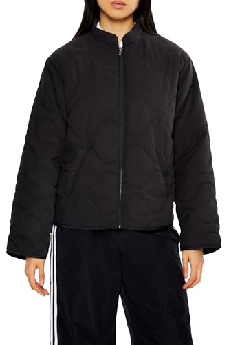 Forever 21 Women's Abstract Quilted Zip-up Jacket