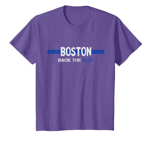 Boston Support Law Enforcement Police Officer T-Shirt T-Shirt, Youth, Purple Heather, 2T