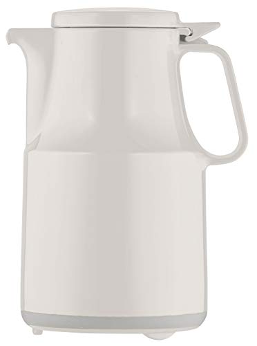 Helios Isolierkanne Thermoboy, Isolierflasche, Hochglanz-Hartplastik, weiß, 0,6 l, ideal für Hotel, Gastro, Krankenhaus