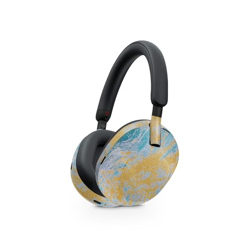 Image of MightySkins Glossy Glitter Skin Compatible with Sony WH-1000XM5 Headphones - Ocean Marble | Protective, Durable High-Gloss Glitter Finish | Easy to Apply